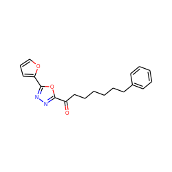 O=C(CCCCCCc1ccccc1)c1nnc(-c2ccco2)o1 ZINC000028354140