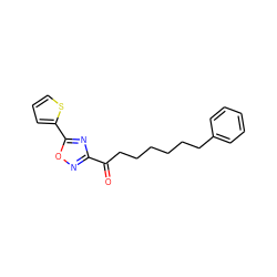 O=C(CCCCCCc1ccccc1)c1noc(-c2cccs2)n1 ZINC000040395197