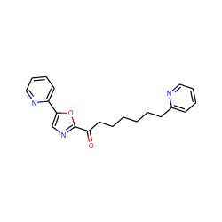 O=C(CCCCCCc1ccccn1)c1ncc(-c2ccccn2)o1 ZINC000014979812