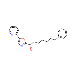 O=C(CCCCCCc1cccnc1)c1ncc(-c2ccccn2)o1 ZINC000014979815