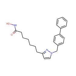 O=C(CCCCCCc1ccn(Cc2ccc(-c3ccccc3)cc2)n1)NO ZINC000205806572