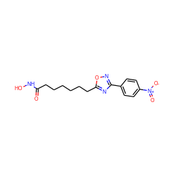 O=C(CCCCCCc1nc(-c2ccc([N+](=O)[O-])cc2)no1)NO ZINC000141936454