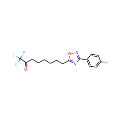 O=C(CCCCCCc1nc(-c2ccc(F)cc2)no1)C(F)(F)F ZINC000473133689