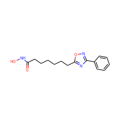 O=C(CCCCCCc1nc(-c2ccccc2)no1)NO ZINC000141935844