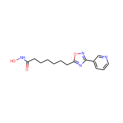 O=C(CCCCCCc1nc(-c2cccnc2)no1)NO ZINC000141950351