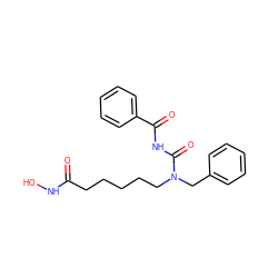 O=C(CCCCCN(Cc1ccccc1)C(=O)NC(=O)c1ccccc1)NO ZINC000038331465