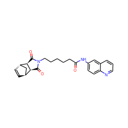 O=C(CCCCCN1C(=O)[C@H]2[C@H]3C=C[C@@H](C3)[C@H]2C1=O)Nc1ccc2ncccc2c1 ZINC000100893887