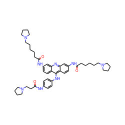 O=C(CCCCCN1CCCC1)Nc1ccc2c(Nc3ccc(NC(=O)CCN4CCCC4)cc3)c3ccc(NC(=O)CCCCCN4CCCC4)cc3nc2c1 ZINC000095612948