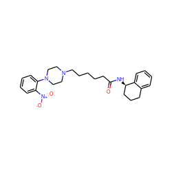 O=C(CCCCCN1CCN(c2ccccc2[N+](=O)[O-])CC1)N[C@@H]1CCCc2ccccc21 ZINC000013586573