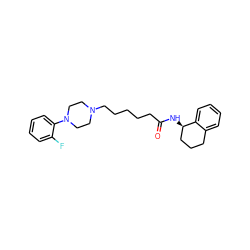 O=C(CCCCCN1CCN(c2ccccc2F)CC1)N[C@@H]1CCCc2ccccc21 ZINC000014976027