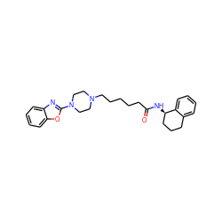 O=C(CCCCCN1CCN(c2nc3ccccc3o2)CC1)N[C@@H]1CCCc2ccccc21 ZINC000013586537