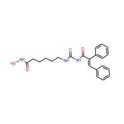 O=C(CCCCCNC(=O)NC(=O)/C(=C/c1ccccc1)c1ccccc1)NO ZINC000059260276