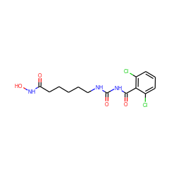 O=C(CCCCCNC(=O)NC(=O)c1c(Cl)cccc1Cl)NO ZINC000049116649