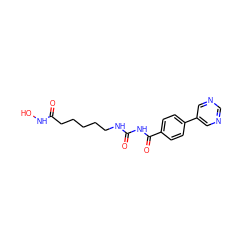 O=C(CCCCCNC(=O)NC(=O)c1ccc(-c2cncnc2)cc1)NO ZINC000049050116