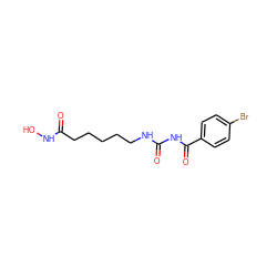 O=C(CCCCCNC(=O)NC(=O)c1ccc(Br)cc1)NO ZINC000049034920