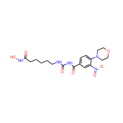 O=C(CCCCCNC(=O)NC(=O)c1ccc(N2CCOCC2)c([N+](=O)[O-])c1)NO ZINC000049046178