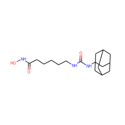 O=C(CCCCCNC(=O)NC12CC3CC(CC(C3)C1)C2)NO ZINC000028655624