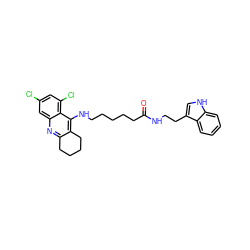 O=C(CCCCCNc1c2c(nc3cc(Cl)cc(Cl)c13)CCCC2)NCCc1c[nH]c2ccccc12 ZINC000013679415