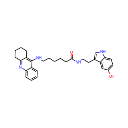 O=C(CCCCCNc1c2c(nc3ccccc13)CCCC2)NCCc1c[nH]c2ccc(O)cc12 ZINC000013679425