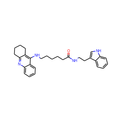 O=C(CCCCCNc1c2c(nc3ccccc13)CCCC2)NCCc1c[nH]c2ccccc12 ZINC000013679404