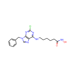 O=C(CCCCCNc1nc(Cl)nc2c1ncn2Cc1ccccc1)NO ZINC000653706324