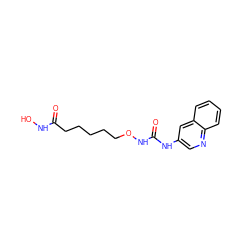 O=C(CCCCCONC(=O)Nc1cnc2ccccc2c1)NO ZINC000095593564