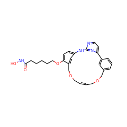 O=C(CCCCCOc1ccc2cc1COC/C=C/COCc1cccc(c1)-c1ccnc(n1)N2)NO ZINC001772605869