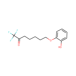 O=C(CCCCCOc1ccccc1O)C(F)(F)F ZINC000115388509