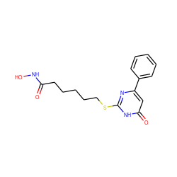 O=C(CCCCCSc1nc(-c2ccccc2)cc(=O)[nH]1)NO ZINC000028527255