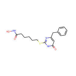 O=C(CCCCCSc1nc(Cc2ccccc2)cc(=O)[nH]1)NO ZINC000028528441