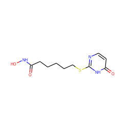 O=C(CCCCCSc1nccc(=O)[nH]1)NO ZINC000028528141