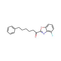 O=C(CCCCCc1ccccc1)c1nc2c(F)cccc2o1 ZINC000653771399