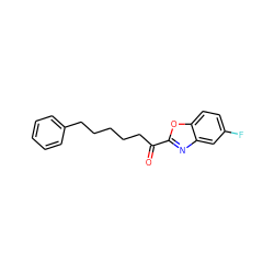 O=C(CCCCCc1ccccc1)c1nc2cc(F)ccc2o1 ZINC000653771393