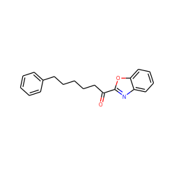 O=C(CCCCCc1ccccc1)c1nc2ccccc2o1 ZINC000013611908