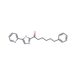 O=C(CCCCCc1ccccc1)c1ncc(-c2ccccn2)o1 ZINC000013611928