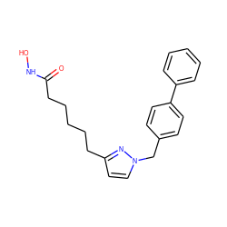 O=C(CCCCCc1ccn(Cc2ccc(-c3ccccc3)cc2)n1)NO ZINC000205806590