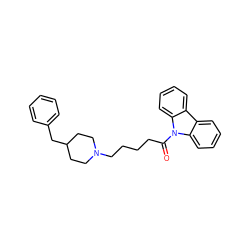 O=C(CCCCN1CCC(Cc2ccccc2)CC1)n1c2ccccc2c2ccccc21 ZINC000653687414