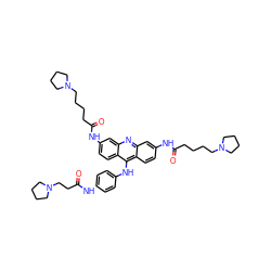 O=C(CCCCN1CCCC1)Nc1ccc2c(Nc3ccc(NC(=O)CCN4CCCC4)cc3)c3ccc(NC(=O)CCCCN4CCCC4)cc3nc2c1 ZINC000028567769