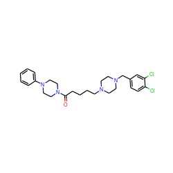 O=C(CCCCN1CCN(Cc2ccc(Cl)c(Cl)c2)CC1)N1CCN(c2ccccc2)CC1 ZINC000028647039