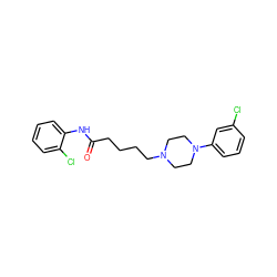 O=C(CCCCN1CCN(c2cccc(Cl)c2)CC1)Nc1ccccc1Cl ZINC000028646889