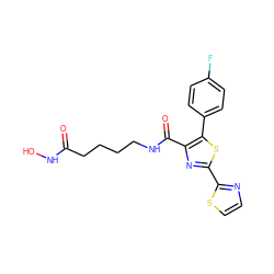 O=C(CCCCNC(=O)c1nc(-c2nccs2)sc1-c1ccc(F)cc1)NO ZINC000147369425