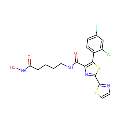 O=C(CCCCNC(=O)c1nc(-c2nccs2)sc1-c1ccc(F)cc1Cl)NO ZINC000147360921