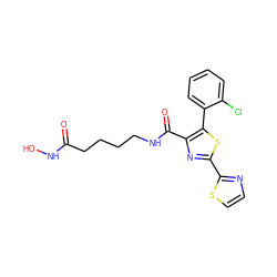 O=C(CCCCNC(=O)c1nc(-c2nccs2)sc1-c1ccccc1Cl)NO ZINC000147364241