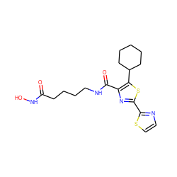 O=C(CCCCNC(=O)c1nc(-c2nccs2)sc1C1CCCCC1)NO ZINC000147356216