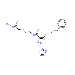 O=C(CCCCNC(=O)c1nc(-c2nccs2)sc1CCOCc1ccccc1)NO ZINC000169349169