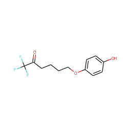 O=C(CCCCOc1ccc(O)cc1)C(F)(F)F ZINC000115388060