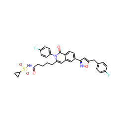 O=C(CCCCc1cc2cc(-c3cc(Cc4ccc(F)cc4)on3)ccc2c(=O)n1-c1ccc(F)cc1)NS(=O)(=O)C1CC1 ZINC000207445272