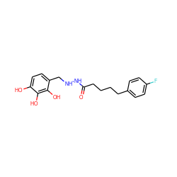 O=C(CCCCc1ccc(F)cc1)NNCc1ccc(O)c(O)c1O ZINC001772643671