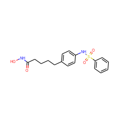 O=C(CCCCc1ccc(NS(=O)(=O)c2ccccc2)cc1)NO ZINC000140489050