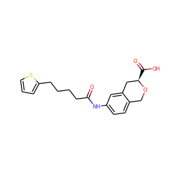 O=C(CCCCc1cccs1)Nc1ccc2c(c1)C[C@@H](C(=O)O)OC2 ZINC000043070734